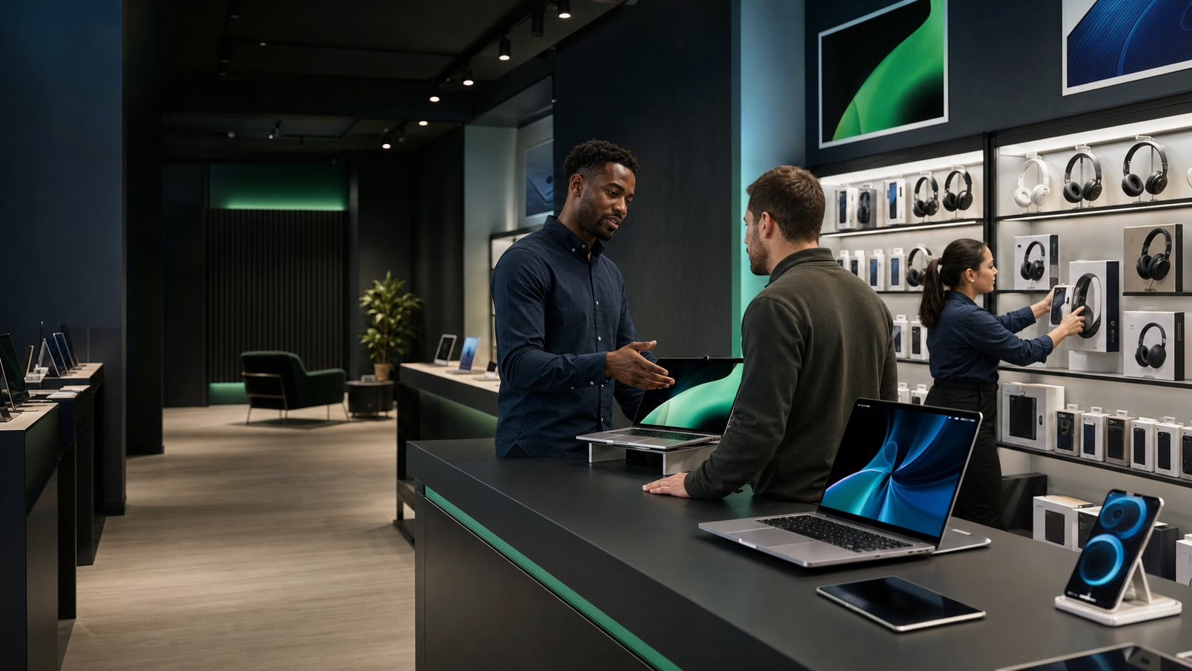 Sample product image — an electronics store