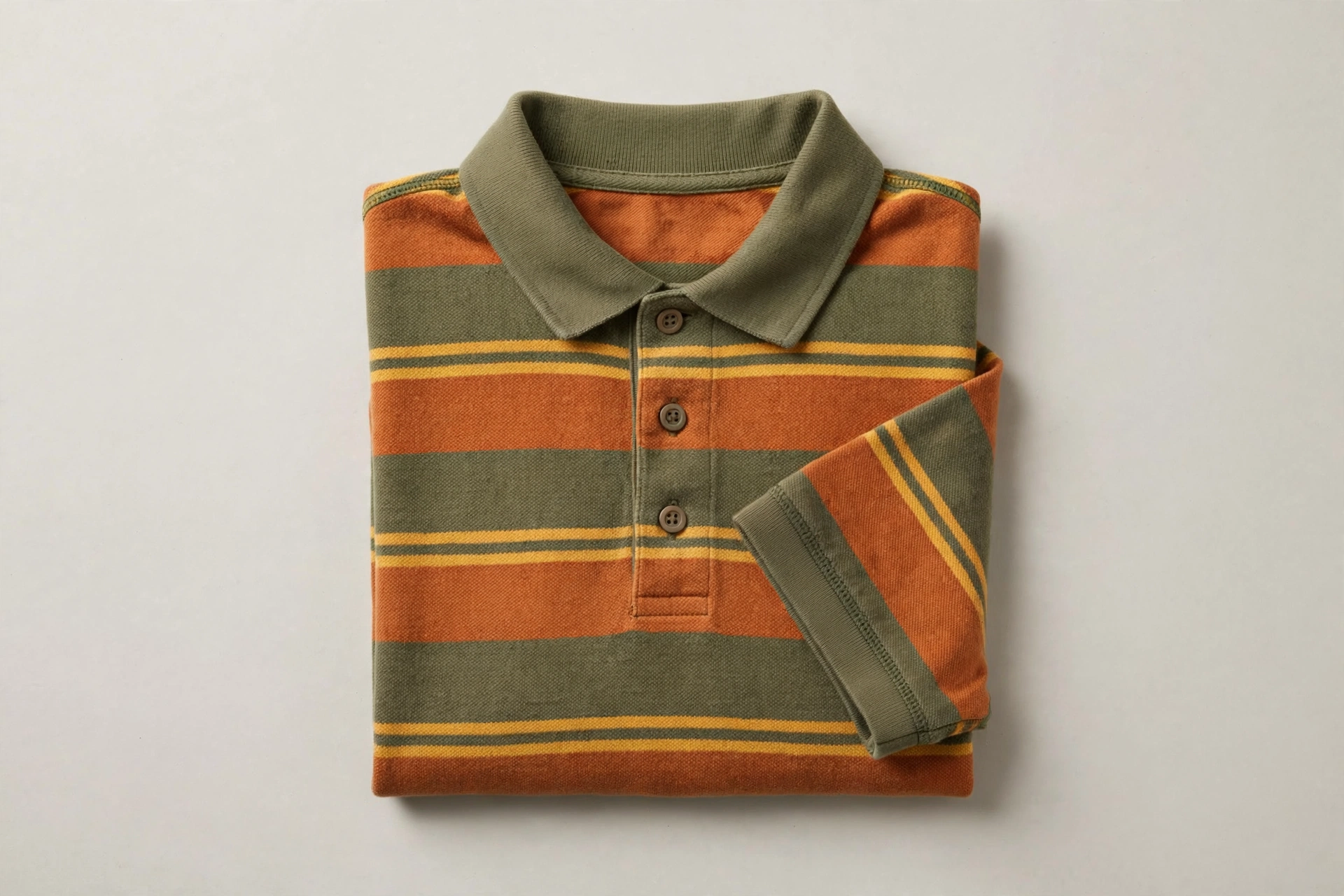 Folded striped rugby polo shirt